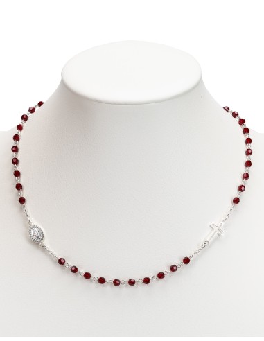 Red Crystal Sterling Silver Necklace | Vatican Gift