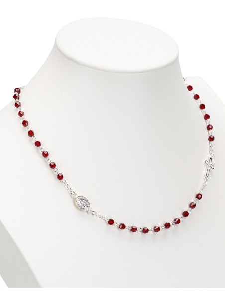 Red Crystal Sterling Silver Necklace Bracelet Set | Vatican Gift
