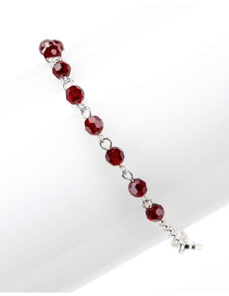 Red Crystal Sterling Silver Necklace Bracelet Set | Vatican Gift