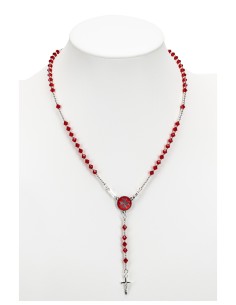 Red Crystal Sterling Silver Rosary Maltese Cross | Vatican Gift 2