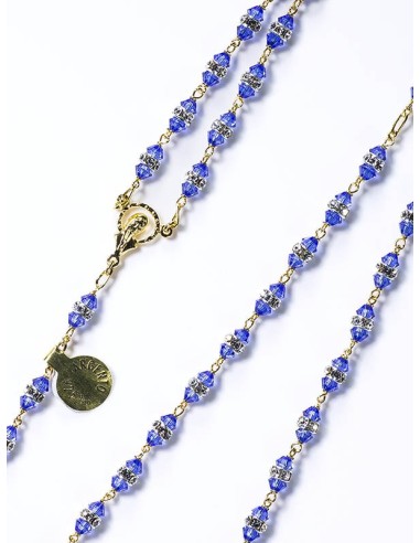 Blue White Swarovski Crystal gold plated