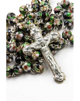 Black Cloisonne Rosary