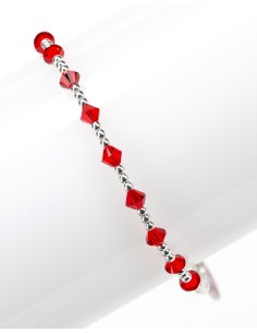Red Crystal Sterling Silver Rosary Bracelet Maltese Cross | Vatican Gift 2
