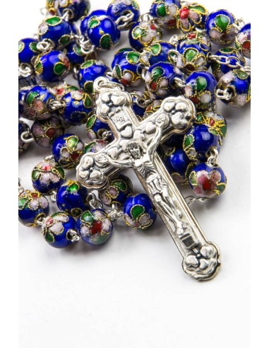 Deep Blue Cloisonne Rosary