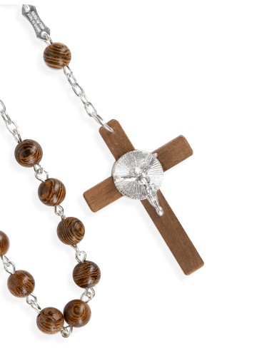 Sterling Silver Wooden Rosary | Vatican Gift