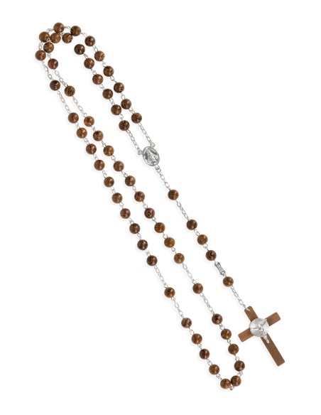 Sterling Silver Wooden Rosary | Vatican Gift
