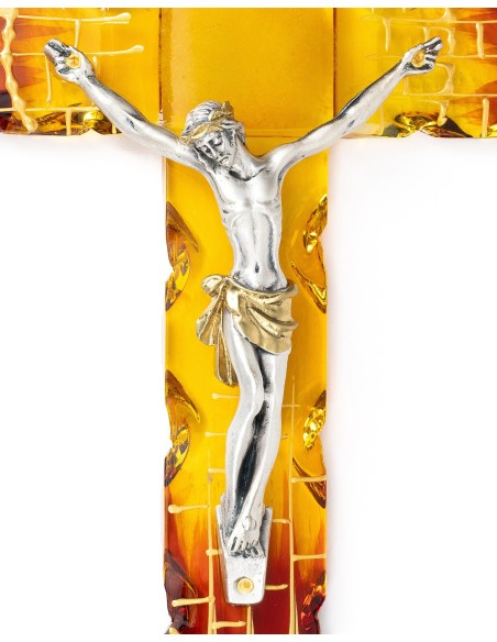 Red Fire Glass Wall Crucifix | Vatican Gift