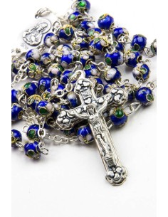 Deep Blue Cloisonne small Rosary