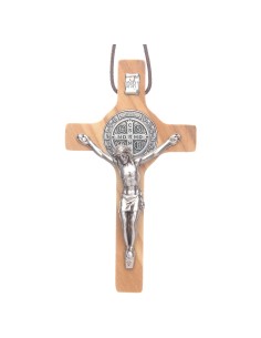 St. Benedict Crucifix dark wood and metal  | Vatican Gift