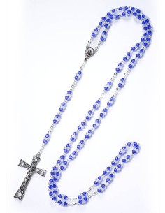 Blue and White Swarovski Crystal Rosary Blue and White Swarovski Crystal Rosary