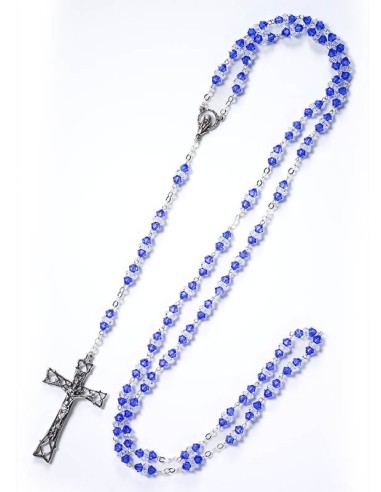 Blue and White Swarovski Crystal Rosary