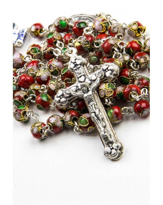 Red Cloisonne small Rosary