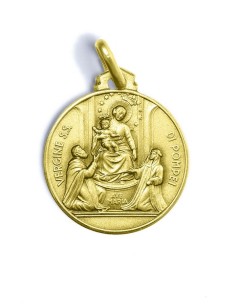 Gold Plated Our Lady of Pompeii Medal