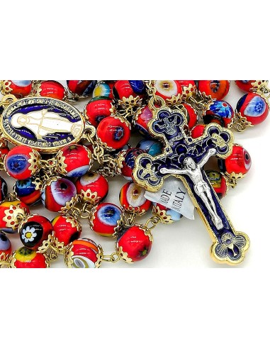 Red Murano Glass Rosary - Murrina | Vatican Gift