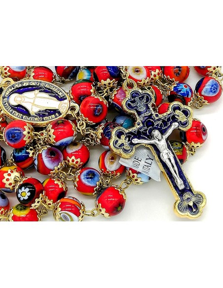 Red Murano Glass Rosary - Murrina | Vatican Gift