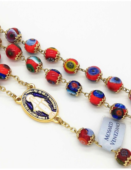 Red Murano Glass Rosary - Murrina | Vatican Gift