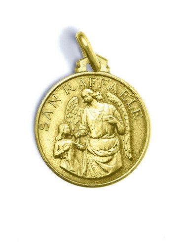 Gold Plated St. Raphael The Archangel Medal