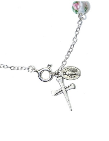 White Murano glass Beads Rosary bracelet  | Vatican Gift