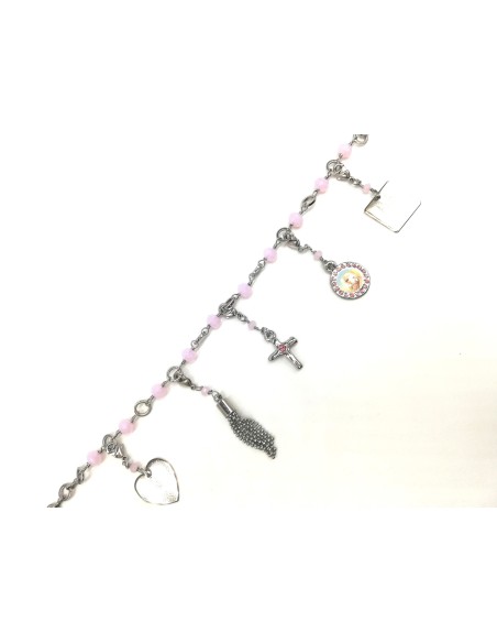 Charms Crystal Bracelet - White - Metal Silver  | Vatican Gift Charms Crystal Bracelet - White - Metal Silver  | Vatican Gift