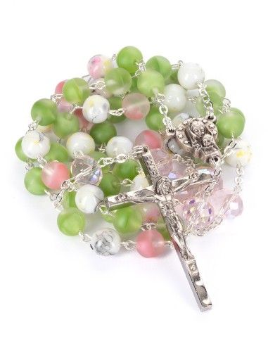Tricolor Bohemian Glass Rosary
