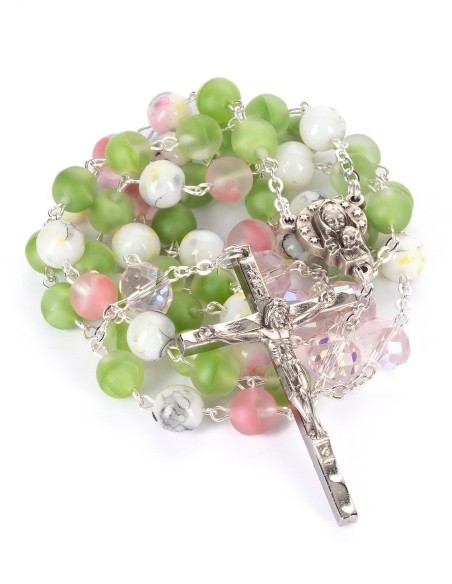 Tricolor Bohemian Glass Rosary Tricolor Bohemian Glass Rosary