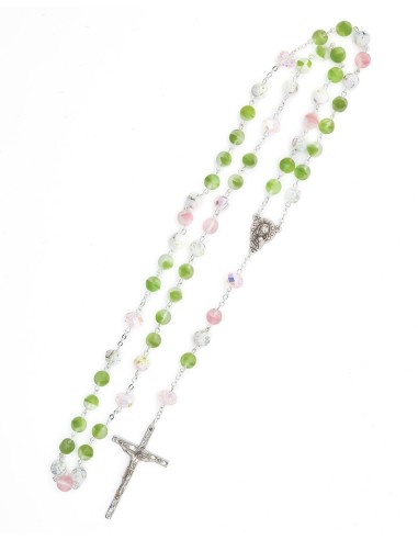 Tricolor Bohemian Glass Rosary