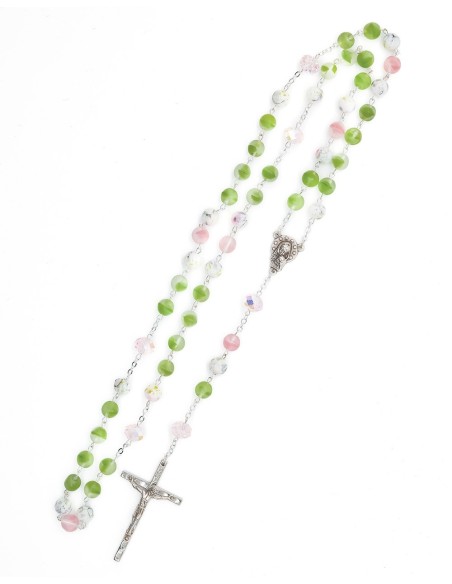 Tricolor Bohemian Glass Rosary Tricolor Bohemian Glass Rosary