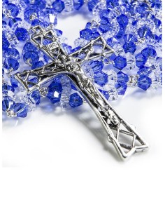 Blue and White Swarovski Crystal Rosary Blue and White Swarovski Crystal Rosary