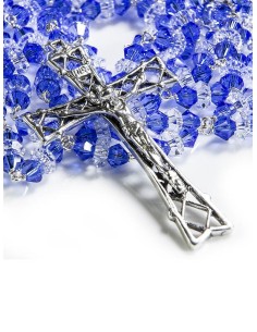 Blue and White Swarovski Crystal Rosary