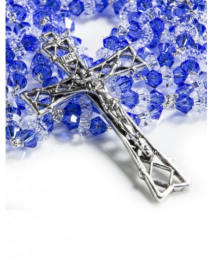 Blue and White Swarovski Crystal Rosary