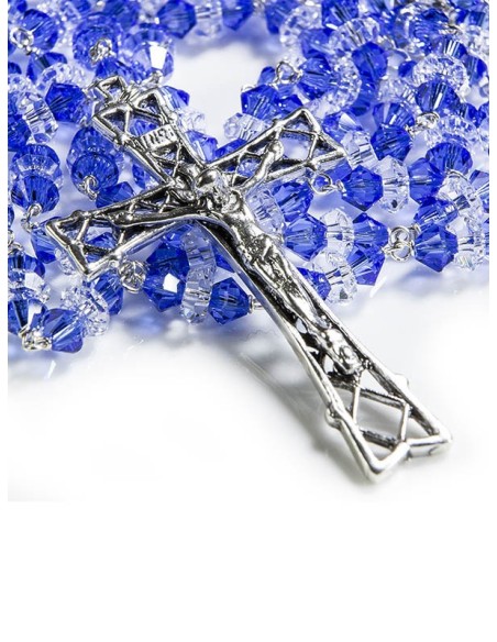 Blue and White Swarovski Crystal Rosary Blue and White Swarovski Crystal Rosary