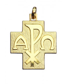 Alpha Omega Cross Pendant Gold plated