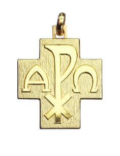 Gold Plated Alpha Omega Cross Pendant