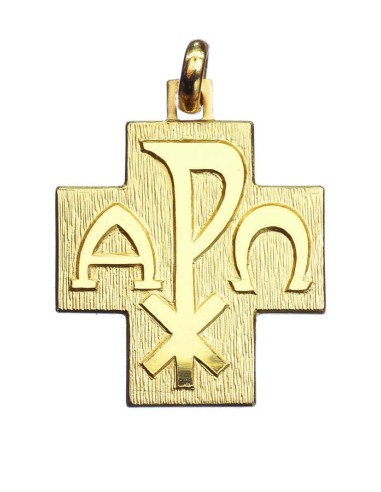 Gold Plated Alpha Omega Cross Pendant