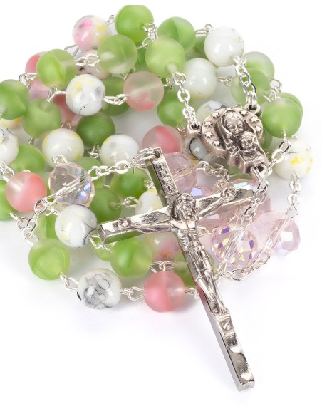 Tricolor Bohemian Glass Rosary Tricolor Bohemian Glass Rosary