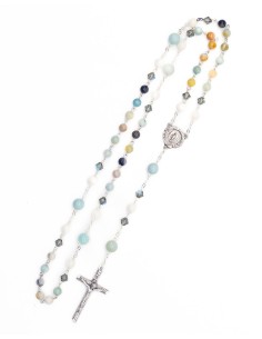 Amazzonite Crystal Mother of Pearl Rosary 2