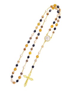 Pearls Glass Jasper Rosary 2