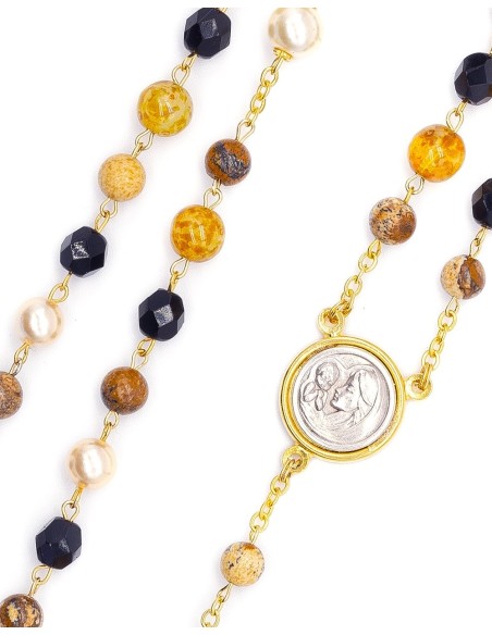 Pearls Glass Jasper Rosary