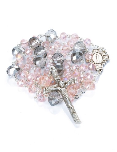 Purple Pink Glass Rosary | Vatican Gift