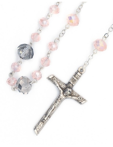 Purple Pink Glass Rosary | Vatican Gift