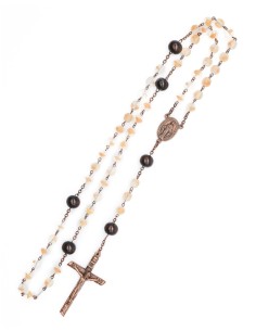 Wood Bronze Bohemian Glass Rosary 2