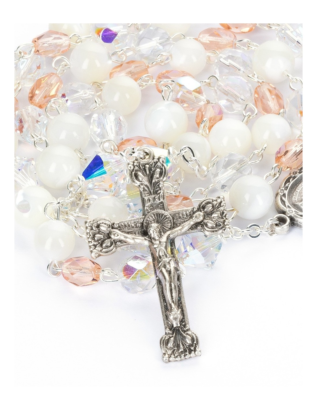 thumbnail image 2 of AB Aurora Borealis Clear Crystal Jubilee Rosary – Made In Italy, Vatican Souvenir 2 of 6