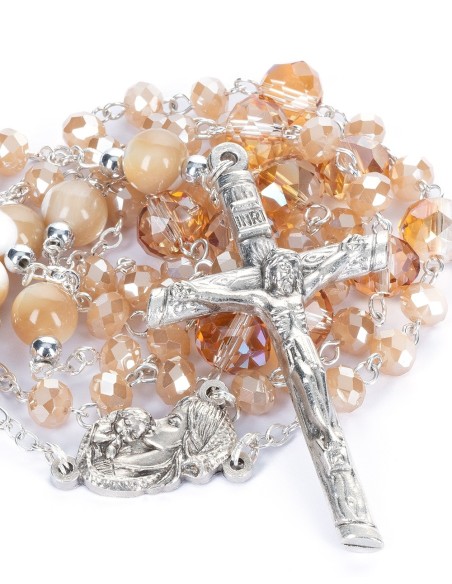 Mother of Pearl Bohemian Glass Rosary
