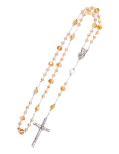 Mother of Pearl Bohemian Glass Rosary 2