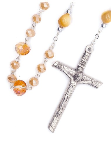 Mother of Pearl Bohemian Glass Rosary