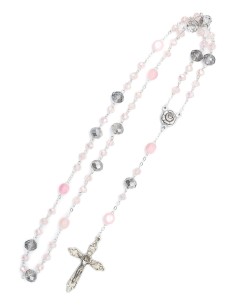 Clear Purple Pink Glass Rosary | Vatican Gift 2