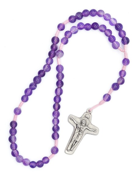 Pink Paracord Amethyst Rosary | Vatican Gift