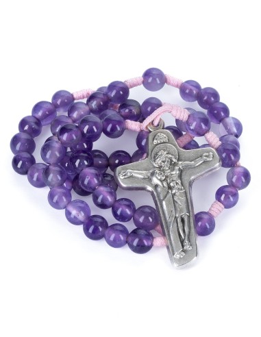 Pink Paracord Amethyst Rosary | Vatican Gift