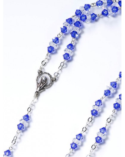 Blue and White Swarovski Crystal Rosary