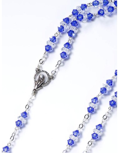 Blue and White Swarovski Crystal Rosary